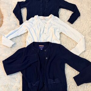 French Toast Navy and Cream Cardigan Trio